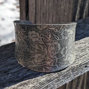 Gorgeous stamped Silver Cuff Bracelet
